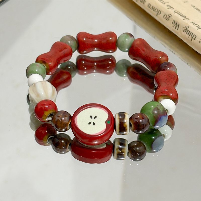Retro Imitation Apple Ceramic  - Ceramic Link Bracelet ulasan dan harga