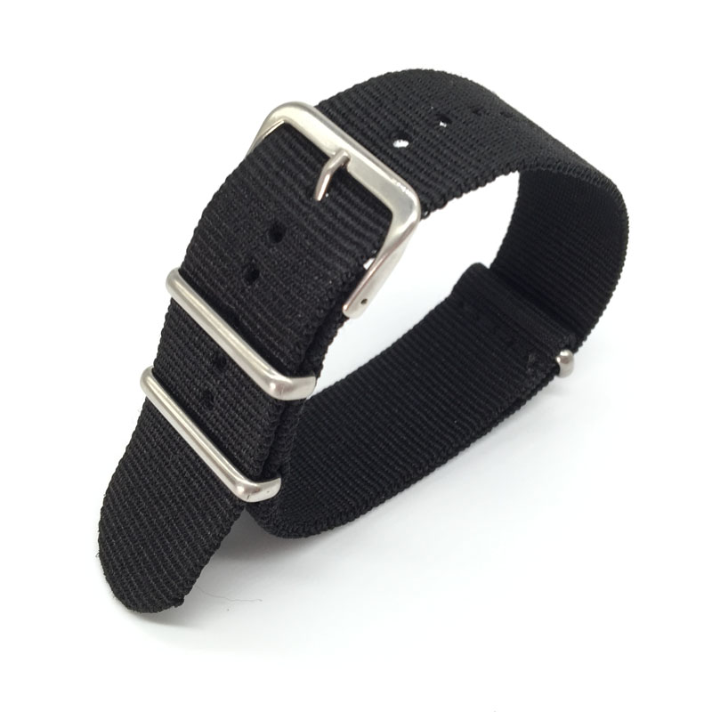 Black Nylon Strap for 16mm 18m - Nylon Nato Strap ulasan dan harga