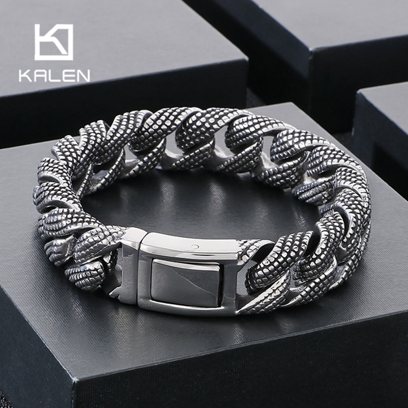 Kalen 19-21cm Long Stainless S - Ceramic Link Bracelet ulasan dan harga