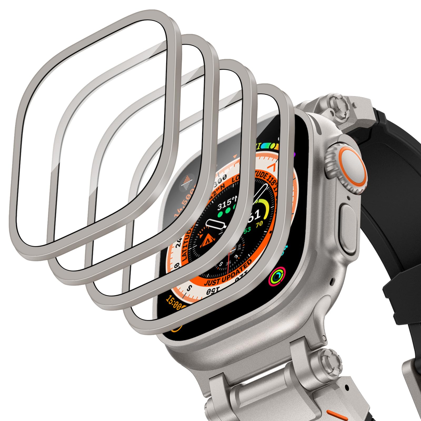 Aluminium Alloy Case+Tempered  - Smartwatch Straps & Accessories ulasan dan harga