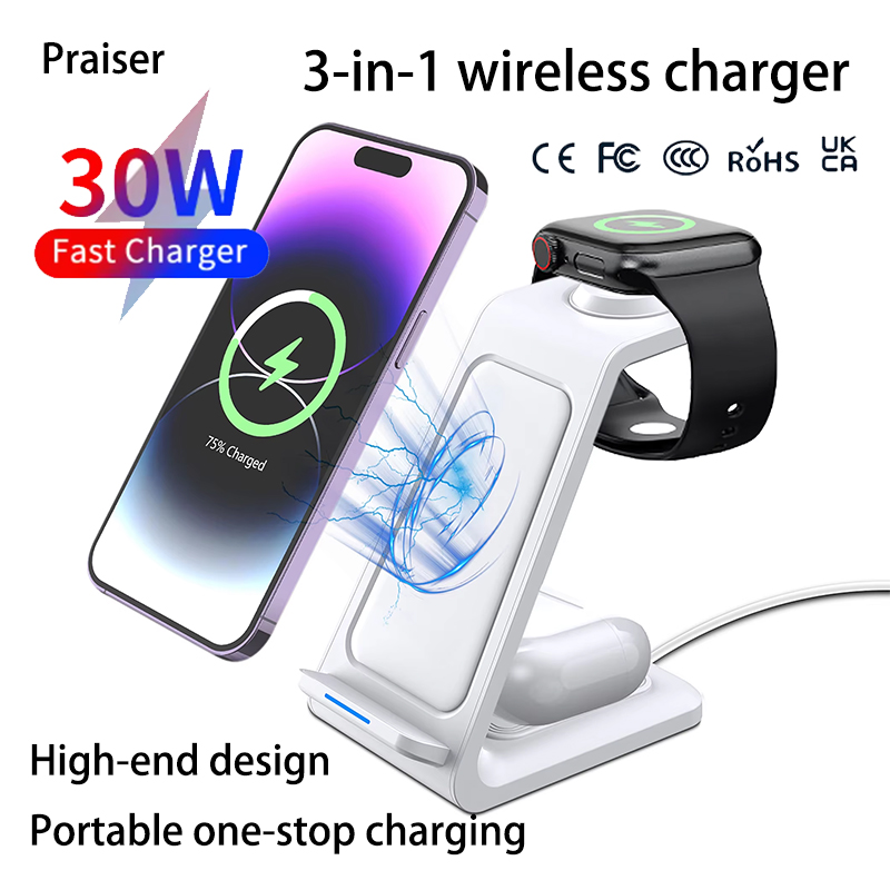 15W 3 in 1 Wireless Charger St - Watch Charger Cable ulasan dan harga