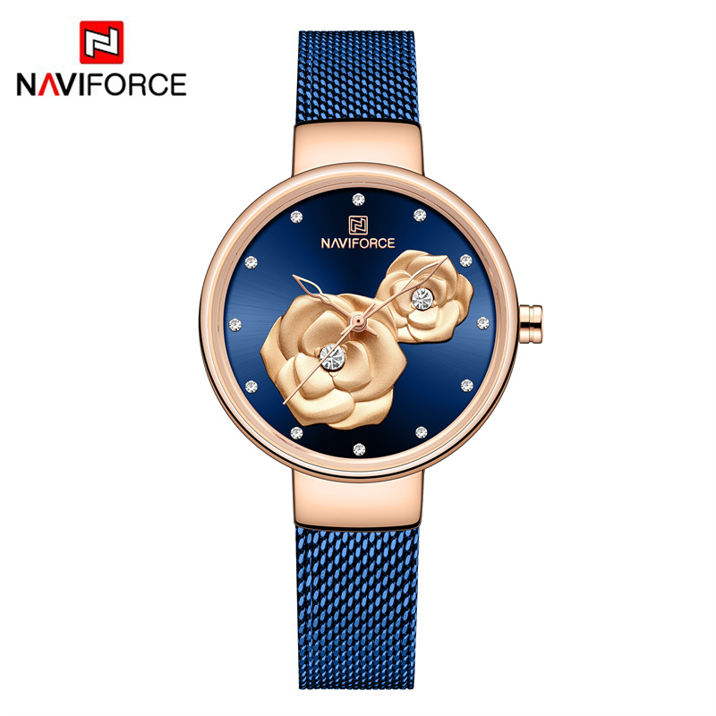 NAVIFORCE Luxury Women's Watch - Stainless Mesh Band ulasan dan harga